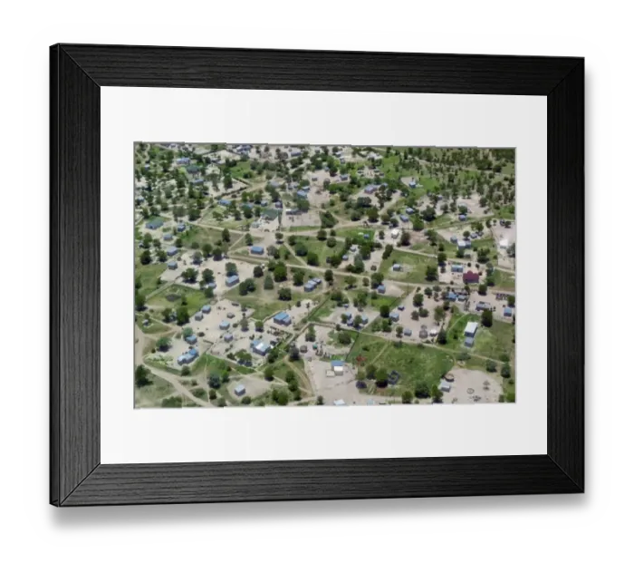 Framed Print : Aerial view of rural settlement, Maun, Ngamiland, Botswana Framed Print : Aerial view of rural settlement, Maun, Ngamiland, Botswana