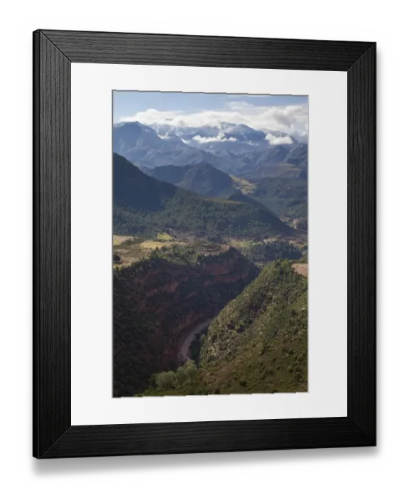 Framed Print : View of mountains and river gorge, High Atlas, Morocco. may Framed Print : View of mountains and river gorge, High Atlas, Morocco. may