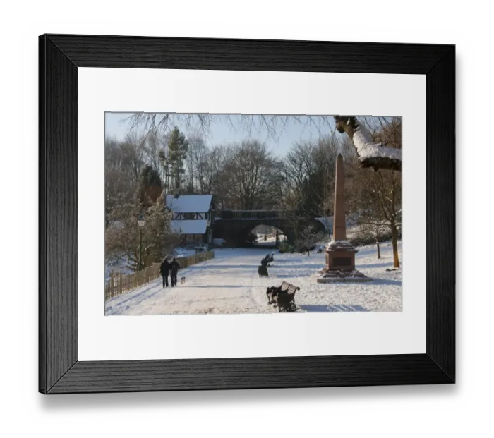 Framed Print : Snow covered parkland, Avenham Park, Preston, Lancashire, England, december Framed Print : Snow covered parkland, Avenham Park, Preston, Lancashire, England, december
