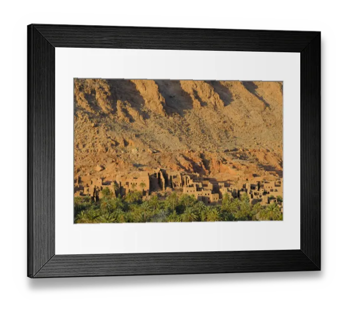 Framed Print : View of abandoned buildings in desert oasis, Tinerhir, Ouarzazate, Morocco, january Framed Print : View of abandoned buildings in desert oasis, Tinerhir, Ouarzazate, Morocco, january