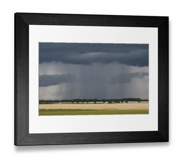 Framed Print : Storm clouds over oilseed rape and cereal fields, Snitterby, Lincolnshire, England, june