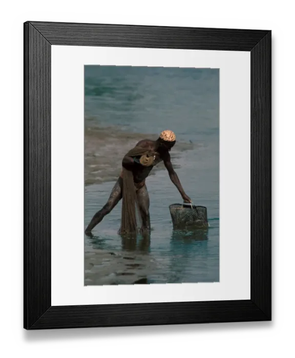 Framed Print : Gambia Native Fisherman / Gambia Framed Print : Gambia Native Fisherman / Gambia