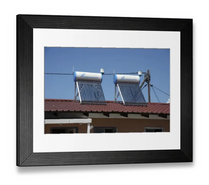 Framed Print : New housing with solar water heating on roof, Langa Township, Cape Town, Western Cape, South Africa