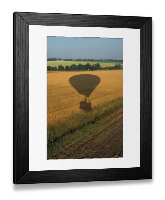 Framed Print : Sunlight Shadow of balloon over farmland Framed Print : Sunlight Shadow of balloon over farmland