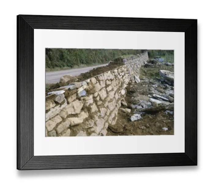 Framed Print : Cornish Hedge, construction of earth bank faced with stones, Cornwall, England Framed Print : Cornish Hedge, construction of earth bank faced with stones, Cornwall, England