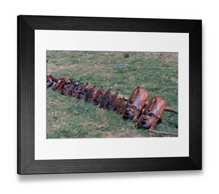 Framed Print : Kenya Souvenirs for sale at a Masai village, Kenya Framed Print : Kenya Souvenirs for sale at a Masai village, Kenya