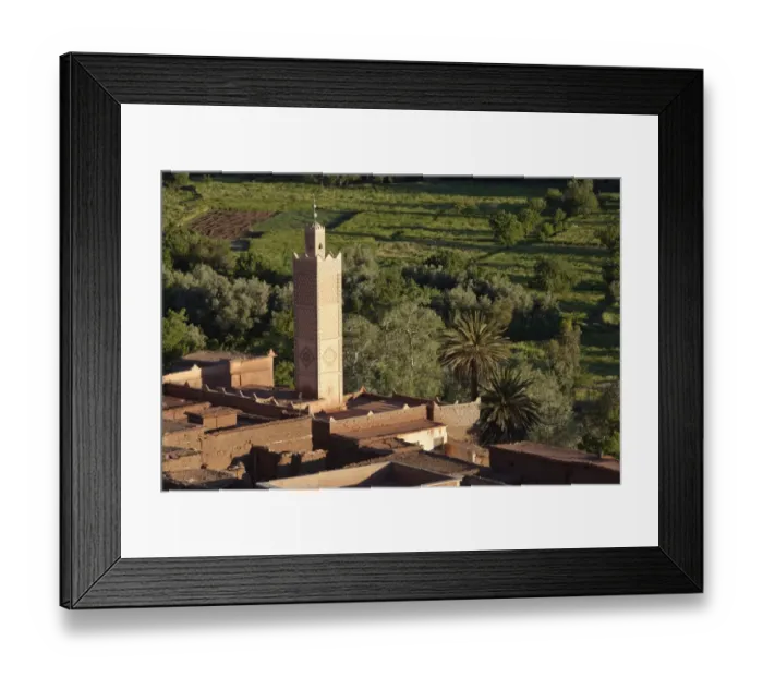 Framed Print : Mosque minaret in Berber village, High Atlas, Morocco, may