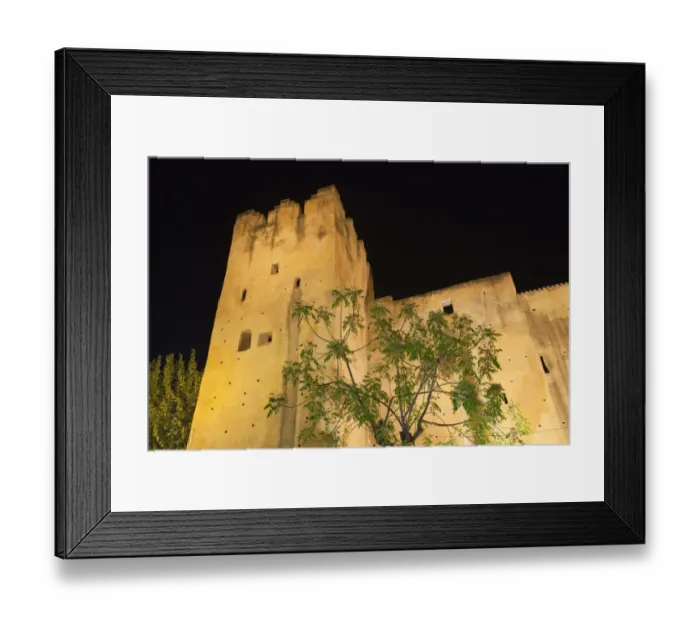Framed Print : City fortress at night, Chefchaouen, Morocco, april Framed Print : City fortress at night, Chefchaouen, Morocco, april