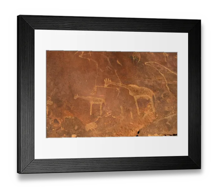 Framed Print : Archaeology Petroglyphs. Bushman Rock Paintings at Twyfelfontain, Namibia Framed Print : Archaeology Petroglyphs. Bushman Rock Paintings at Twyfelfontain, Namibia