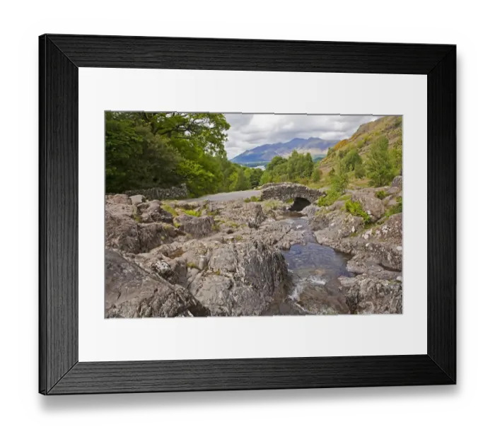 Framed Print : Rocky stream and stone bridge, Ashness Bridge, Keswick, Lake District, Cumbria, England, may Framed Print : Rocky stream and stone bridge, Ashness Bridge, Keswick, Lake District, Cumbria, England, may