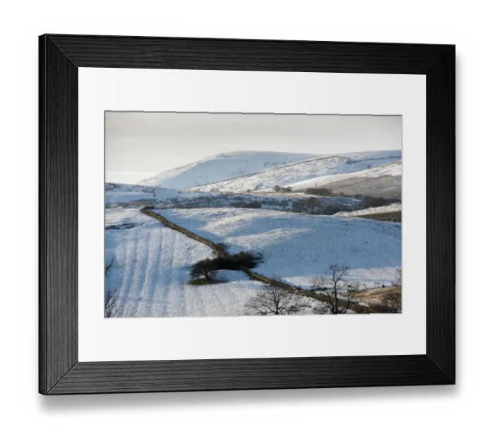 Framed Print : View of snow covered farmland and fell, looking towards Parlick Hill and Saddle Fell from Long Knots, Whitewell, Lancashire, England, december Framed Print : View of snow covered farmland and fell, looking towards Parlick Hill and Saddle Fell from Long Knots, Whitewell, Lancashire, England, december