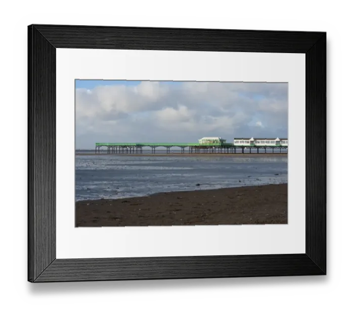 Framed Print : View of Victorian pier at seaside resort, built in 1885, St. Anne's Pier, Lytham St. Anne's, Lancashire, England, january