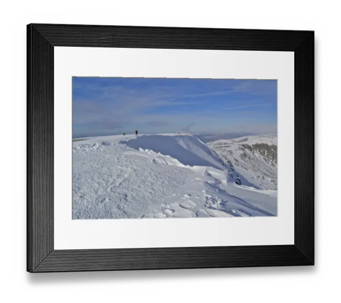 Framed Print : View of snow covered fell summit with walkers, Helvellyn, Eastern Fells, Lake District N. P. Cumbria, England, february Framed Print : View of snow covered fell summit with walkers, Helvellyn, Eastern Fells, Lake District N. P. Cumbria, England, february