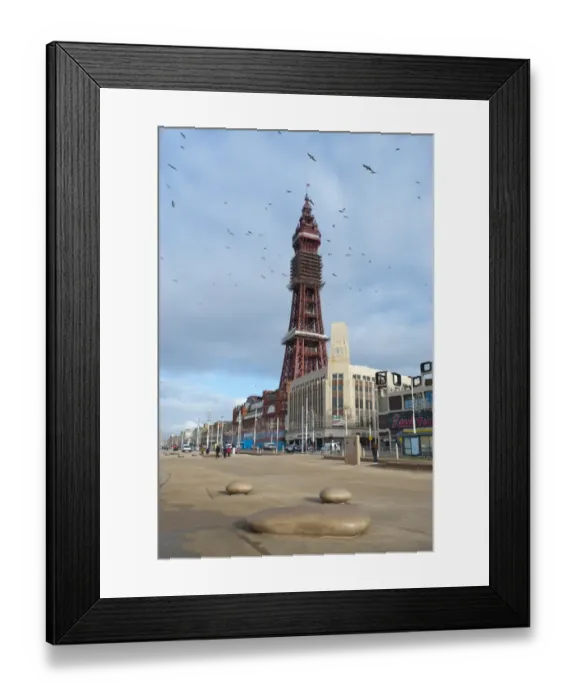 Framed Print : New promenade development in seaside resort town, Blackpool Tower in background, Blackpool, Lancashire, England, january Framed Print : New promenade development in seaside resort town, Blackpool Tower in background, Blackpool, Lancashire, England, january