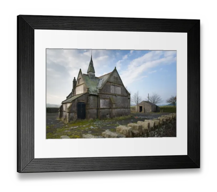 Framed Print : Disused village school with lead stolen from roof, Thornley School, Thornley with Wheatley, Longridge, Preston, Lancashire, England, november Framed Print : Disused village school with lead stolen from roof, Thornley School, Thornley with Wheatley, Longridge, Preston, Lancashire, England, november