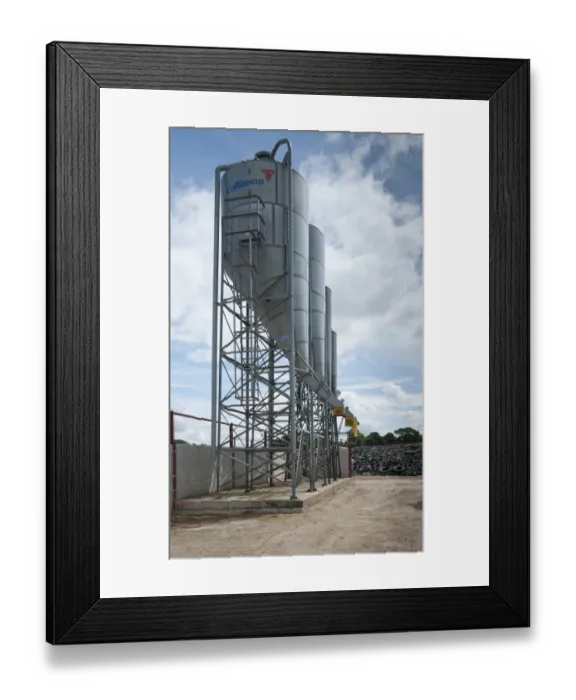 Framed Print : Feed hoppers for storing feed for dairy cattle, Flintshire, North Wales, july Framed Print : Feed hoppers for storing feed for dairy cattle, Flintshire, North Wales, july