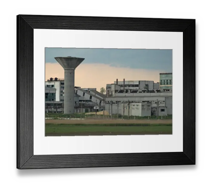 Framed Print : Derelict factory buildings, Vadu, Dobrogea, Romania, may
