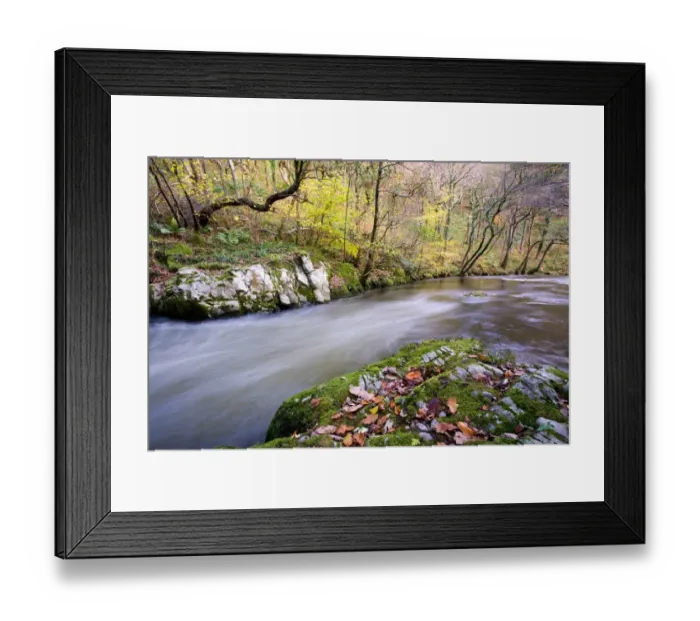 Framed Print : Fast-flowing river in woodland habitat, East Lyn River, Barton Woods, North Devon, England, november Framed Print : Fast-flowing river in woodland habitat, East Lyn River, Barton Woods, North Devon, England, november