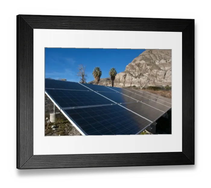 Framed Print : Solar cell panel in desert, Whitewater Preserve, Southern California, U. S. A Framed Print : Solar cell panel in desert, Whitewater Preserve, Southern California, U. S. A