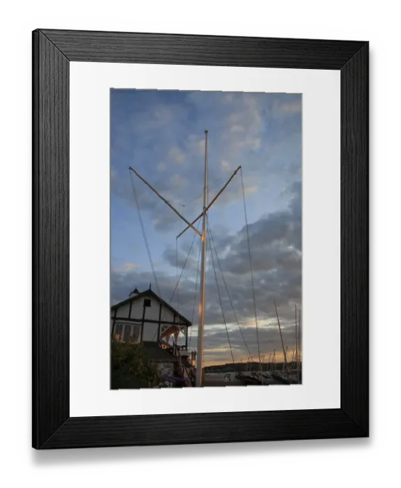 Framed Print : Signal mast at sailing club, in harbour at sunset, Bembridge Harbour, Bembridge, Isle of Wight, England, june Framed Print : Signal mast at sailing club, in harbour at sunset, Bembridge Harbour, Bembridge, Isle of Wight, England, june