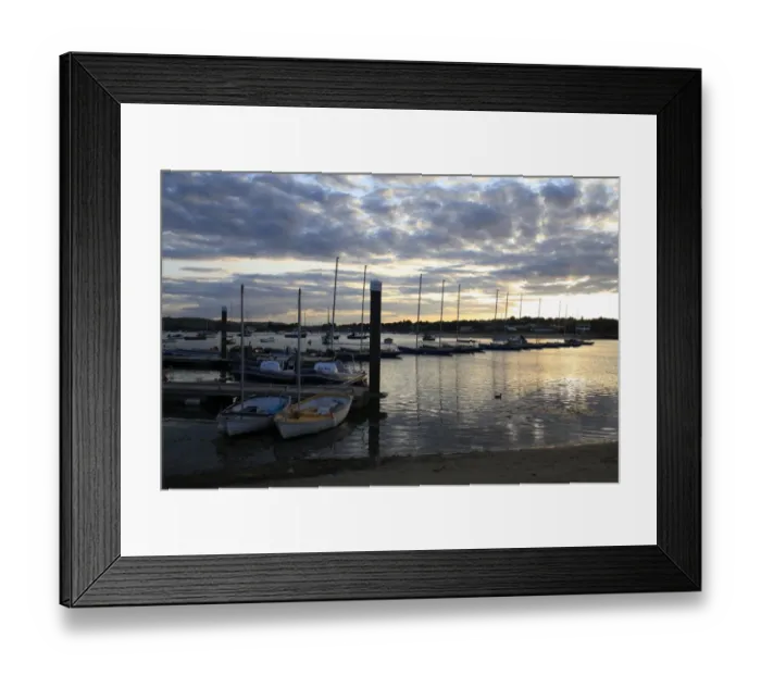 Framed Print : Boats in harbour at sunset, Bembridge Harbour, Bembridge, Isle of Wight, England, june Framed Print : Boats in harbour at sunset, Bembridge Harbour, Bembridge, Isle of Wight, England, june