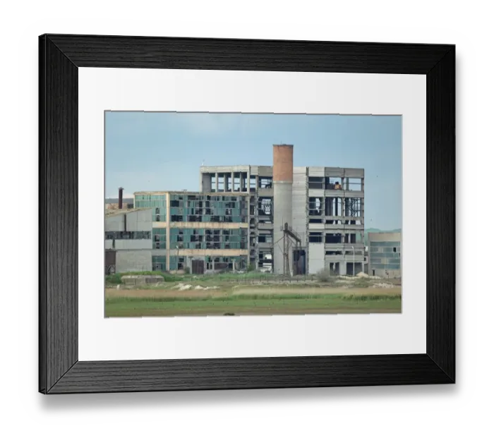 Framed Print : Derelict factory buildings, Vadu, Dobrogea, Romania, may Framed Print : Derelict factory buildings, Vadu, Dobrogea, Romania, may