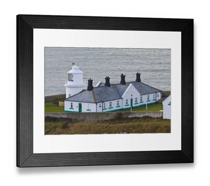 Framed Print : White painted lighthouse on coast, Anvil Point Lighthouse, Durlston, Isle of Purbeck, Dorset, England, january Framed Print : White painted lighthouse on coast, Anvil Point Lighthouse, Durlston, Isle of Purbeck, Dorset, England, january
