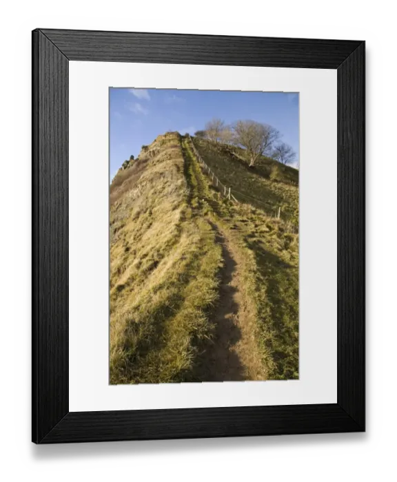 Framed Print : Footpath up steep coastal hill, Houns Tout, Chapmans Pool, Dorset, England, january Framed Print : Footpath up steep coastal hill, Houns Tout, Chapmans Pool, Dorset, England, january