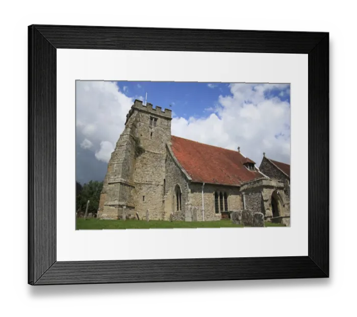 Framed Print : Medieval church with tower and buttresses, St. Georges Church, Arreton, Isle of Wight, England, june Framed Print : Medieval church with tower and buttresses, St. Georges Church, Arreton, Isle of Wight, England, june