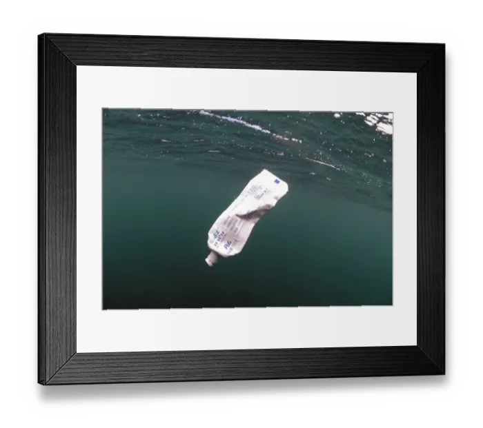 Framed Print : Toothpaste tube floating in sea, Isle of Purbeck, Dorset, England, august Framed Print : Toothpaste tube floating in sea, Isle of Purbeck, Dorset, England, august