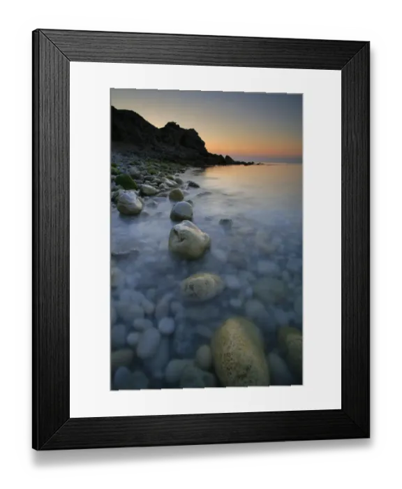 Framed Print : Pebbles on beach at sunrise, Church Ope Cove, Isle of Portland, Dorset, England, july Framed Print : Pebbles on beach at sunrise, Church Ope Cove, Isle of Portland, Dorset, England, july