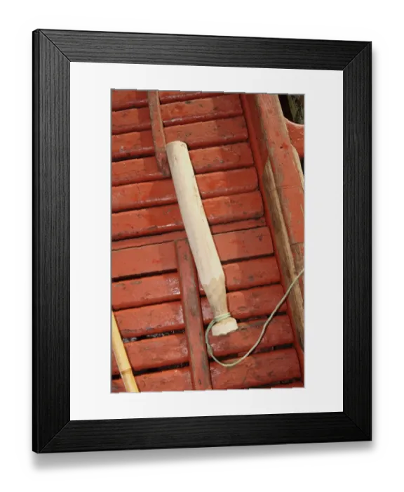Framed Print : Priest used to dispatch tuna on boat deck, pole and line fishing method, Pico Island, Azores, august
