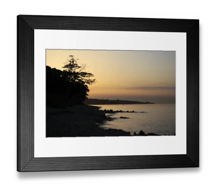 Framed Print : View of beach at high tide at sunset, Bembridge, Isle of Wight, England, june Framed Print : View of beach at high tide at sunset, Bembridge, Isle of Wight, England, june