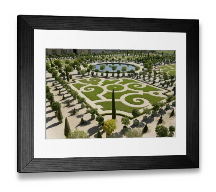 Framed Print : Orangery garden area and ornamental pond, Palace of Versailles, Versailles, France, september