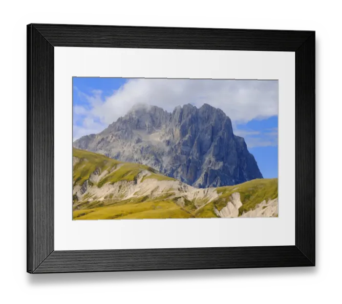 Framed Print : View of mountain peak, Gran Sasso, Gran Sasso N. P. Apennines, Abruzzo, Italy, september Framed Print : View of mountain peak, Gran Sasso, Gran Sasso N. P. Apennines, Abruzzo, Italy, september