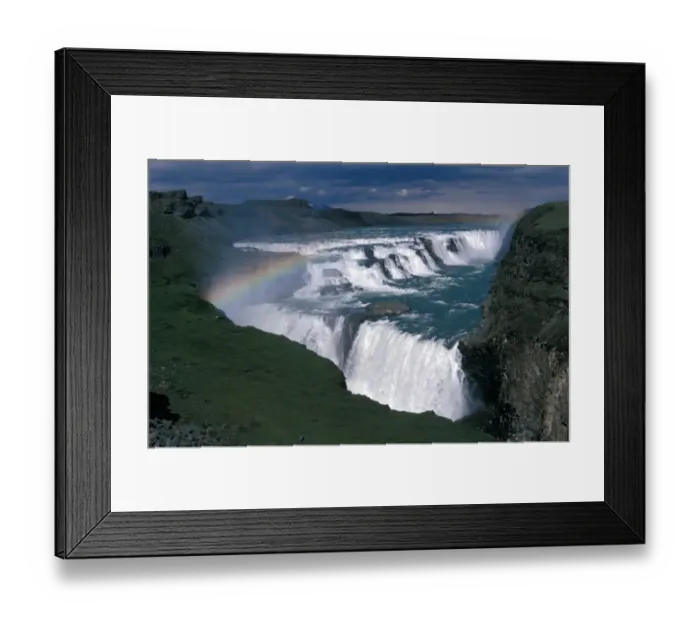 Framed Print : Gullfoss (English: Golden Falls) is a waterfall located in the canyon of Hv'¡t'i river in southwest Iceland Framed Print : Gullfoss (English: Golden Falls) is a waterfall located in the canyon of Hv'¡t'i river in southwest Iceland