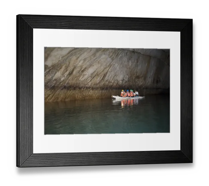 Framed Print : Tourist boat in cave on subterranean river, Puerto Princesa Subterranean River N. P Framed Print : Tourist boat in cave on subterranean river, Puerto Princesa Subterranean River N. P