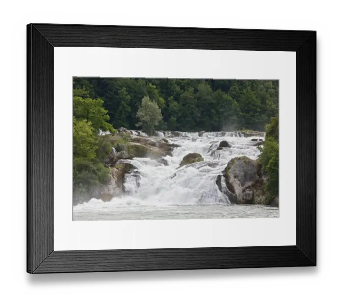 Framed Print : Largest plain waterfall in Europe, Rhine Falls (Rheinfall), Upper Rhine, Schaffhausen, Northern Switzerland, june Framed Print : Largest plain waterfall in Europe, Rhine Falls (Rheinfall), Upper Rhine, Schaffhausen, Northern Switzerland, june