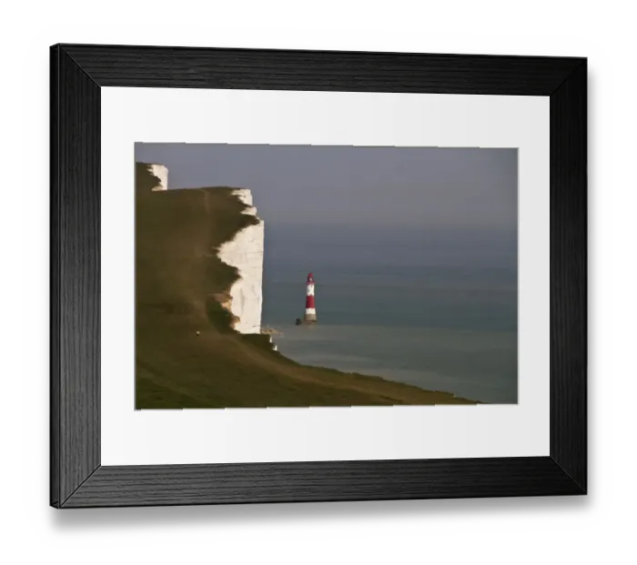 Framed Print : In 1831 construction began on Belle Tout lighthouse on the next headland west from Beachy Head