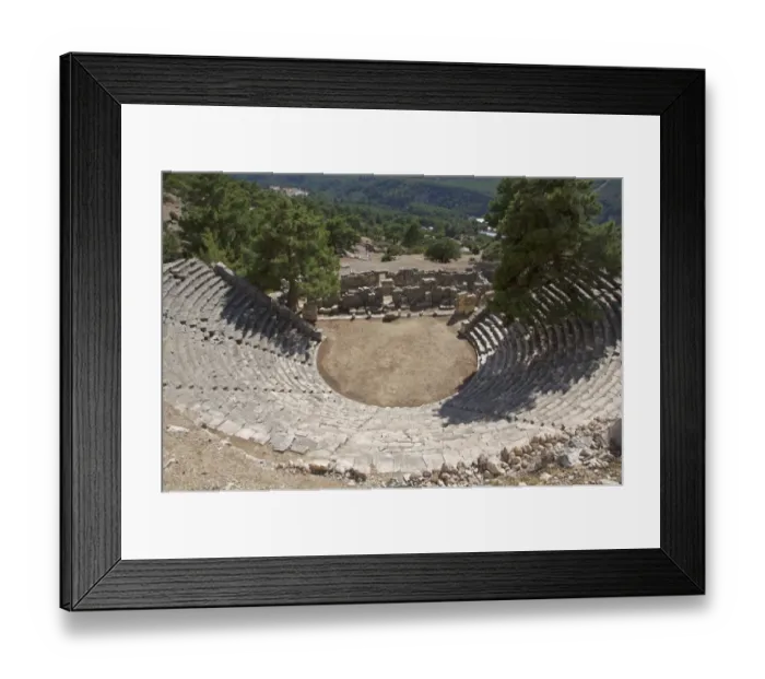 Framed Print : View of ancient theatre, Lycian ruined city of Arykanda, Antalya Province, Turkey, october Framed Print : View of ancient theatre, Lycian ruined city of Arykanda, Antalya Province, Turkey, october