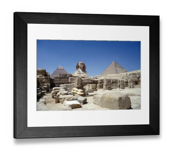 Framed Print : Egypt Gizeh - Sphinx & Pyramids of Chephren & Cheops Framed Print : Egypt Gizeh - Sphinx & Pyramids of Chephren & Cheops