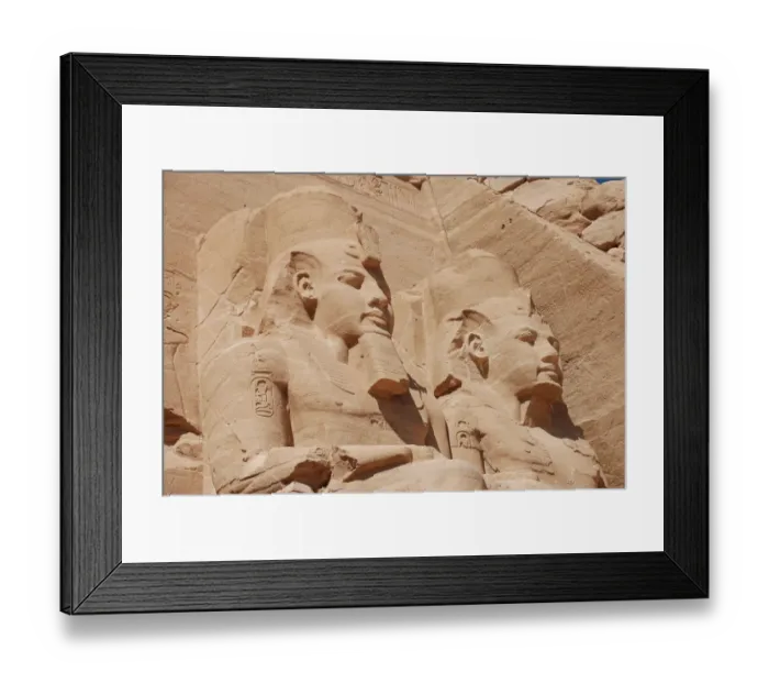 Framed Print : Statues of Pharaoh Ramesses II decorating facade of temple, The Great Temple, Abu Simbel, Nubia, Egypt, january Framed Print : Statues of Pharaoh Ramesses II decorating facade of temple, The Great Temple, Abu Simbel, Nubia, Egypt, january
