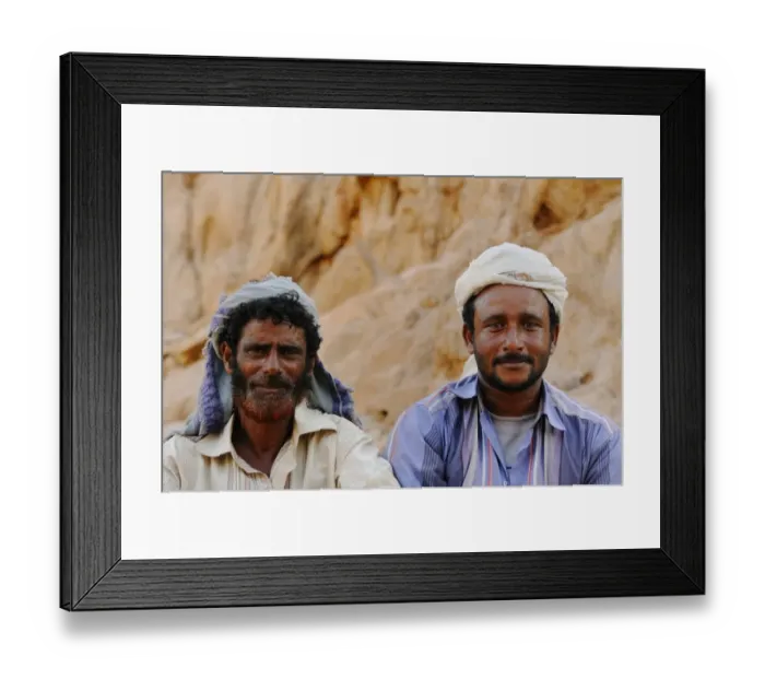Framed Print : Two local men, close-up of heads, Socotra, Yemen, march Framed Print : Two local men, close-up of heads, Socotra, Yemen, march