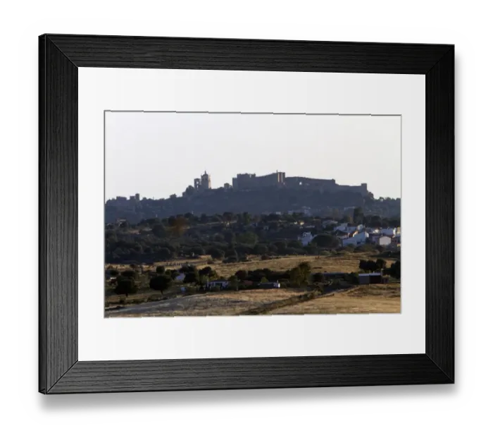 Framed Print : The walled town of Trujillo stands on a hill overlooking the surrounding countryside between the Tagus Framed Print : The walled town of Trujillo stands on a hill overlooking the surrounding countryside between the Tagus
