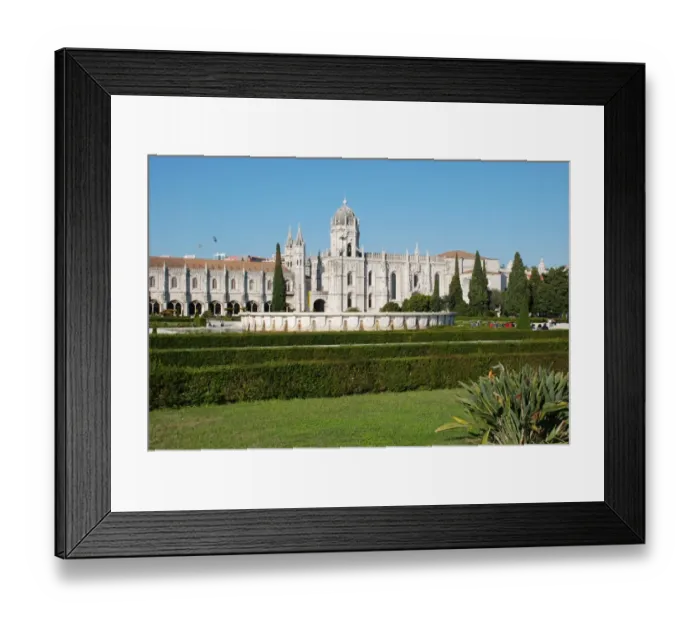 Framed Print : View of gardens outside late-Gothic Monastery, Hieronymites Monastery (Mosteiro dos Jeronimos), Belem, Lisbon Framed Print : View of gardens outside late-Gothic Monastery, Hieronymites Monastery (Mosteiro dos Jeronimos), Belem, Lisbon