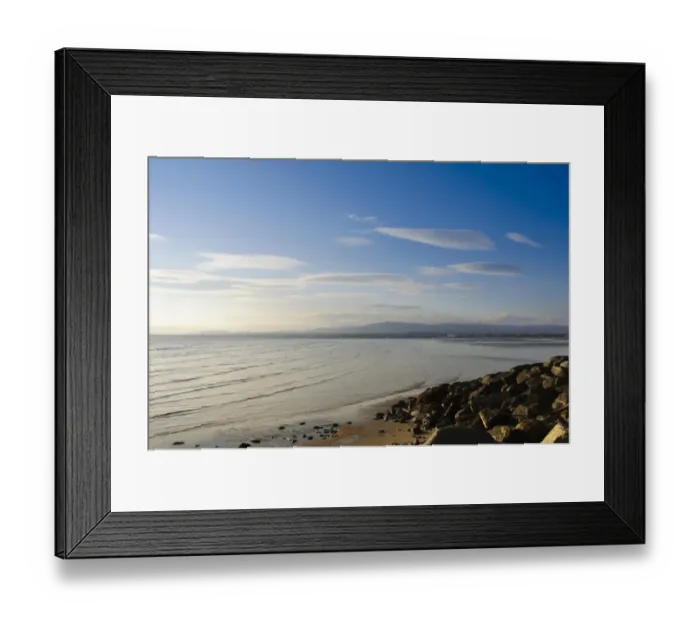 Framed Print : View of coastline, looking towards Sandymount, Dublin Bay, Ireland, november Framed Print : View of coastline, looking towards Sandymount, Dublin Bay, Ireland, november