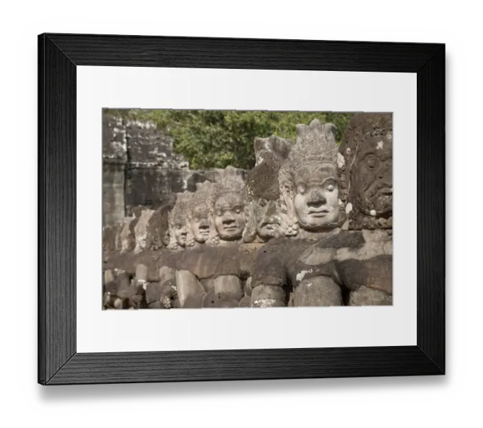Framed Print : Sculptures of Asuras (demonic monsters) at gate tower of Khmer temple, South Gate, Angkor Thom, Siem Riep, Cambodia Framed Print : Sculptures of Asuras (demonic monsters) at gate tower of Khmer temple, South Gate, Angkor Thom, Siem Riep, Cambodia