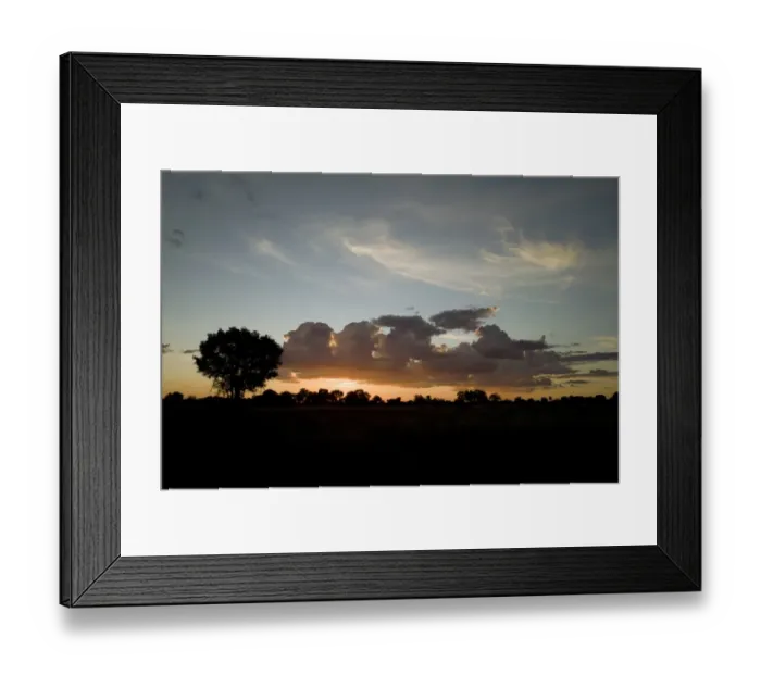 Framed Print : Setting sun near Kwara, Okavango Delta, Botswana Framed Print : Setting sun near Kwara, Okavango Delta, Botswana