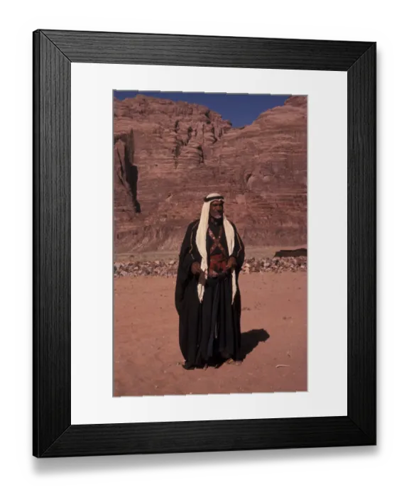 Framed Print : Jordan - People Beduin Sheik - Wadi Rum, Jordan