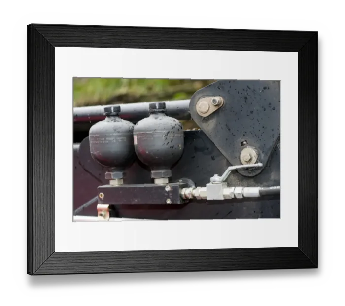 Framed Print : Hydralic stabaliser, to help keep loader level when driving, England, october Framed Print : Hydralic stabaliser, to help keep loader level when driving, England, october